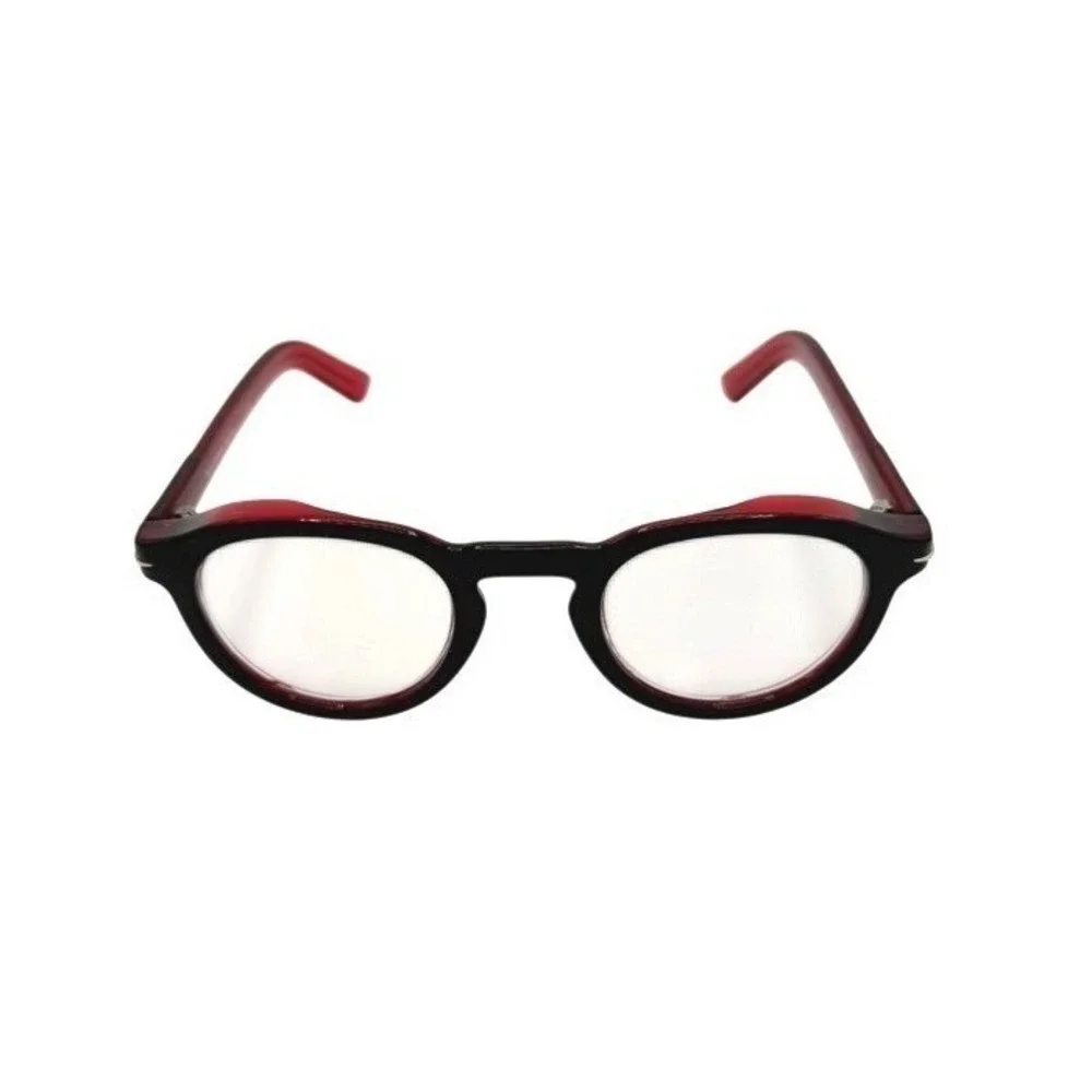 Ryan Simkhai Theodore Round Blue Light Glasses - Black &‎ Red (R-7035) +1.50
